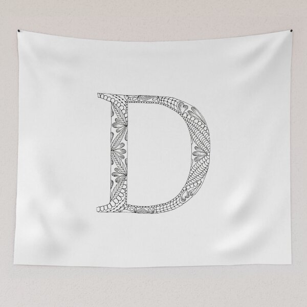 Item preview, Henna Alphabet D / Henna Letter D - Black Henna Line Art designed and sold by Mrs-PenLine.