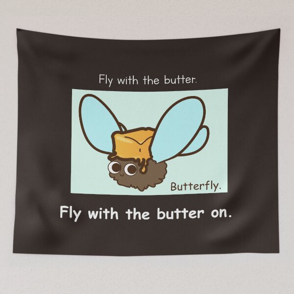 Item preview, ButterFly, fly with the butter - Butterdog Parody designed and sold by TWOdesign2.