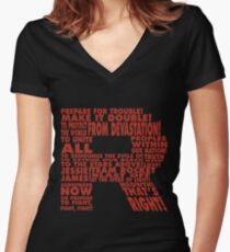 Team Rocket R Typography Women's Fitted V-Neck T-Shirt
