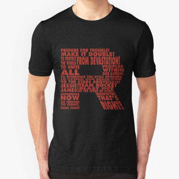 Team Rocket R Typography Slim Fit T-Shirt