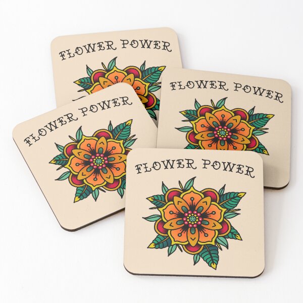 Item preview, Old School Tattoo Flower - Flower Power designed and sold by SoulArtLove.