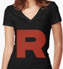 Team Rocket R Women's Fitted V-Neck T-Shirt