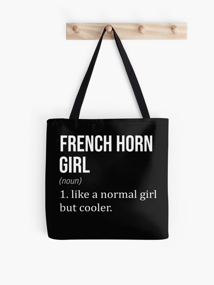 Thumbnail 1 von 2, Stofftasche, FRENCH HORN Girl Like A Normal Girl But Cooler - FRENCH HORN Lover designt und verkauft von YukiShop.