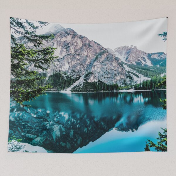Item preview, mountain lake forest green spring designed and sold by CervantesArte20.