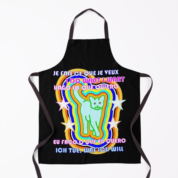 Item preview, Psychedelic Cat Says I Do What I Want Five French English Spanish Portuguese German designed and sold by artfulnotebook.