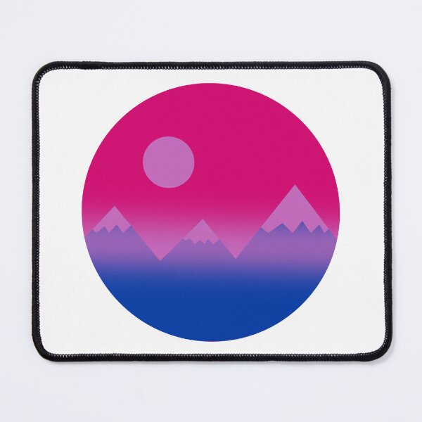 Item preview, Discreet Bisexual Flag Foggy Mountains designed and sold by Creations-By-Em.