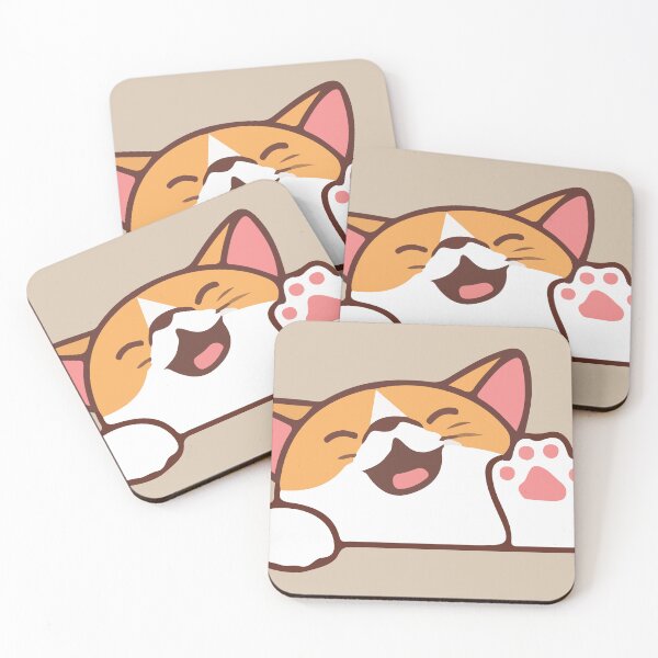 Item preview, cool waving cat,funny cat saying hi! designed and sold by OUSS  SQUARE⭐⭐⭐⭐⭐.