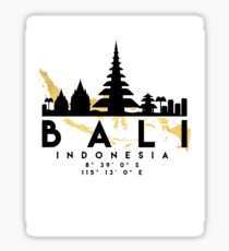 BALI INDONESIA SILHOUETTE SKYLINE MAP ART Sticker
