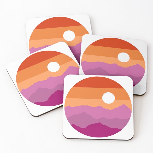Item preview, Discreet Lesbian Flag Sunset Mountains designed and sold by Creations-By-Em.