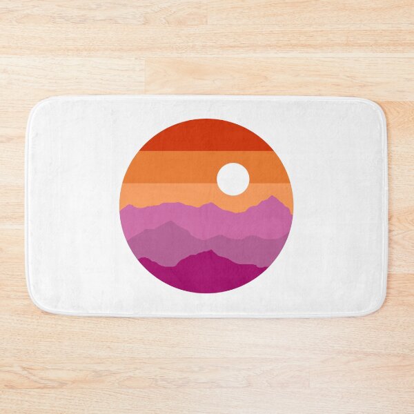 Item preview, Discreet Lesbian Flag Sunset Mountains designed and sold by Creations-By-Em.