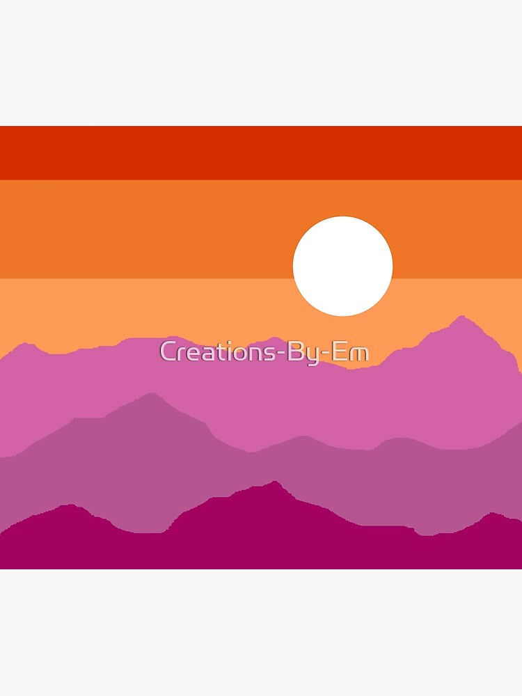 Discover Discreet Lesbian Flag Sunset Mountains Tapestry
