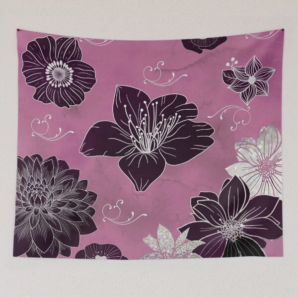 Item preview, Dusky Pink and Black Floral designed and sold by Minxylynx4.
