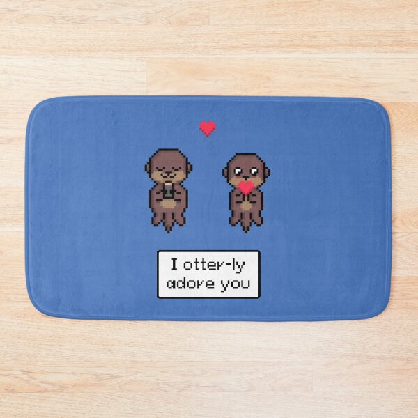 Item preview, I Otter-ly Adore You Valentines Day Cute Kawaii Otters Pixel Art designed and sold by Pixe11y.