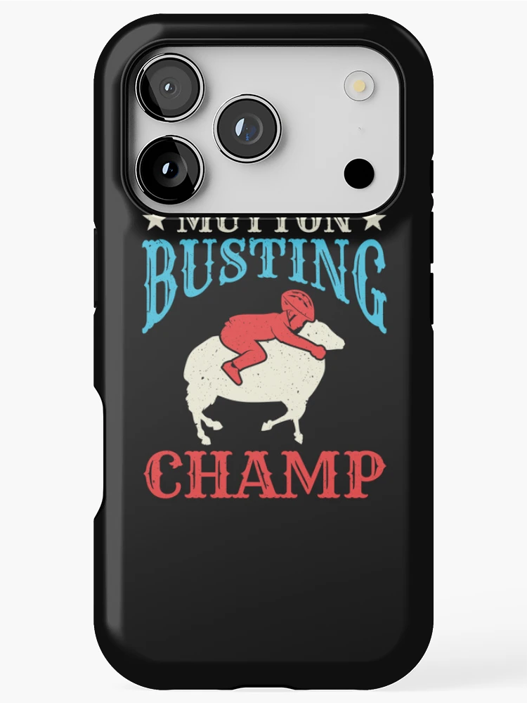 Thumbnail 1 of 4, iPhone Case, Mutton Busting Champ Sheep Riding Rodeo designed and sold by jaygo.