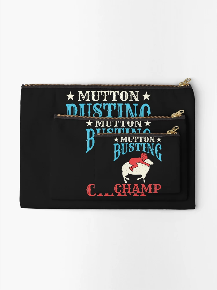 Thumbnail 2 of 4, Zipper Pouch, Mutton Busting Champ Sheep Riding Rodeo designed and sold by jaygo.