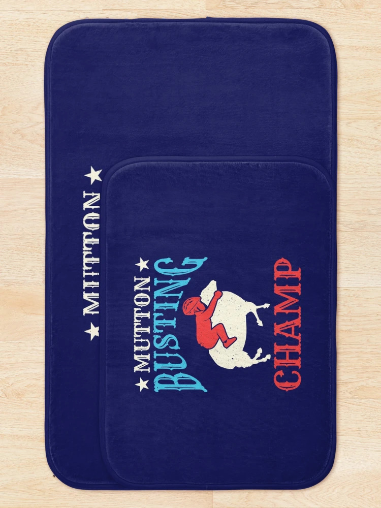 Thumbnail 5 of 6, Bath Mat, Mutton Busting Champ Sheep Riding Rodeo designed and sold by jaygo.