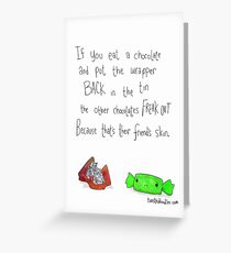 Don't put the wrappers back in the tin. Greeting Card