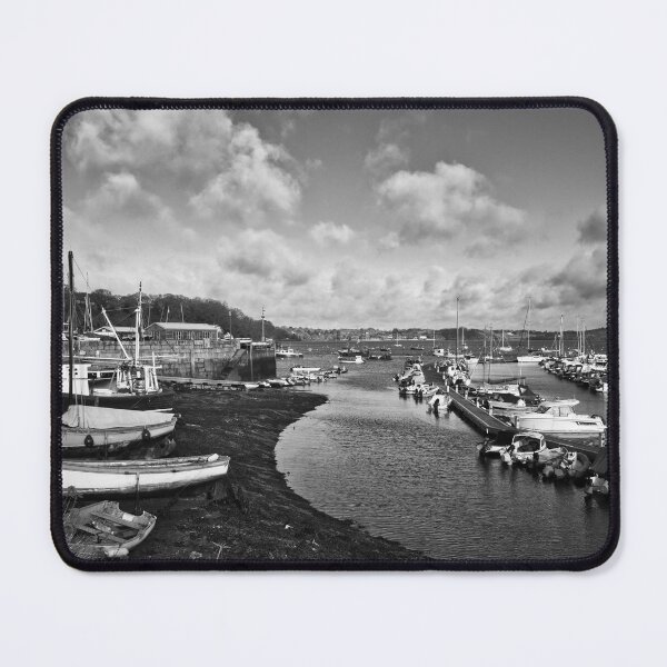 Item preview, Monochrome Mylor port harbour with the tide out designed and sold by Ann Biddlecombe.