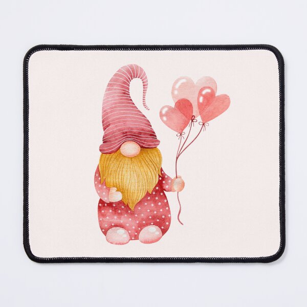 Item preview, Red Valentine Gnome With Heart Balloons, Cute Watercolor designed and sold by DaisyPaints.