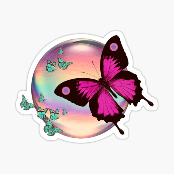 pink butterfly Sticker