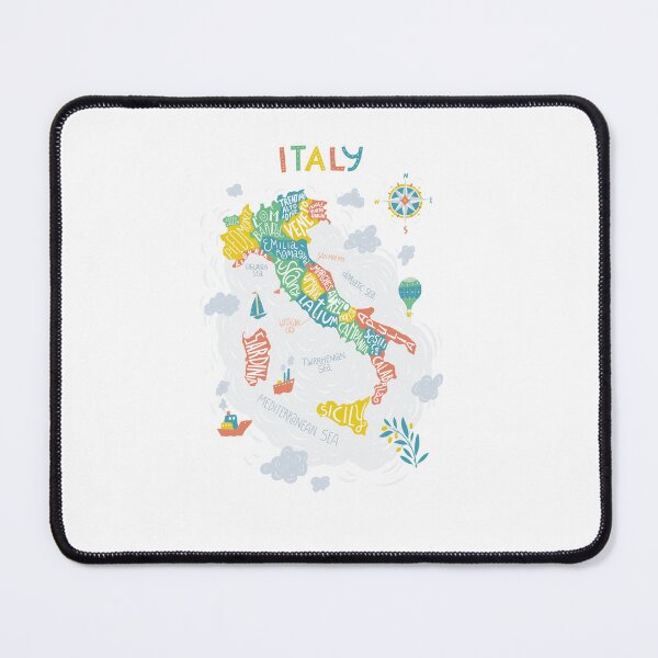 Item preview, Decorative Italy Map with Regions designed and sold by Ekaterina Samoylova.