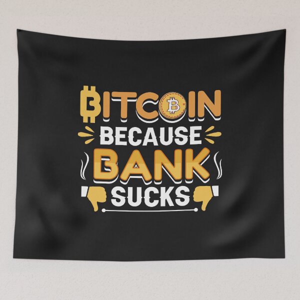 Item preview, Bitcoin T-Shirt: Because Banks Suck Cryptocurrency designed and sold by Funny-Tees4U.