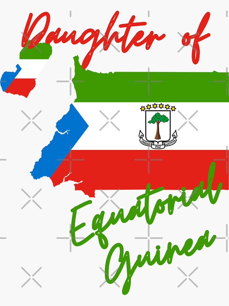 Daughter of Equatorial Guinea Map Flag Sticker