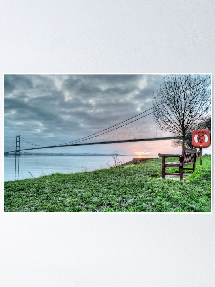 View Of Humber Bridge At Sunset Canvas Wall Art prints high quality