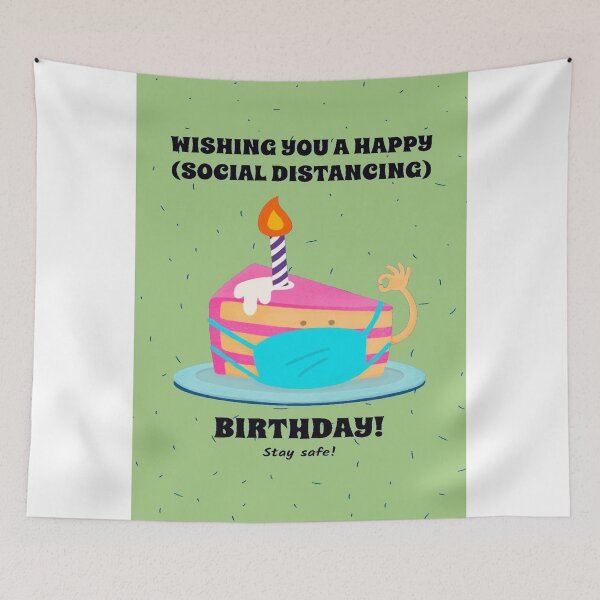 Item preview, SOCIAL DISTANCING  BIRTHDAY CAKE designed and sold by RetroPlaceee.