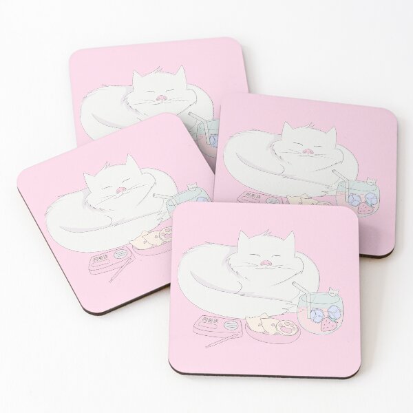 Item preview,  white cat chilin with cookies designed and sold by mioom.