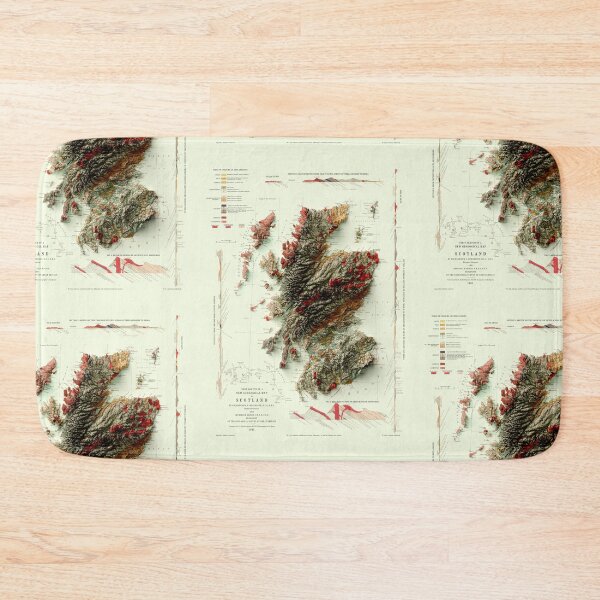 Item preview, 1865 Scotland Geological Relief Map digitally-rendered designed and sold by ThinkAboutMaps.