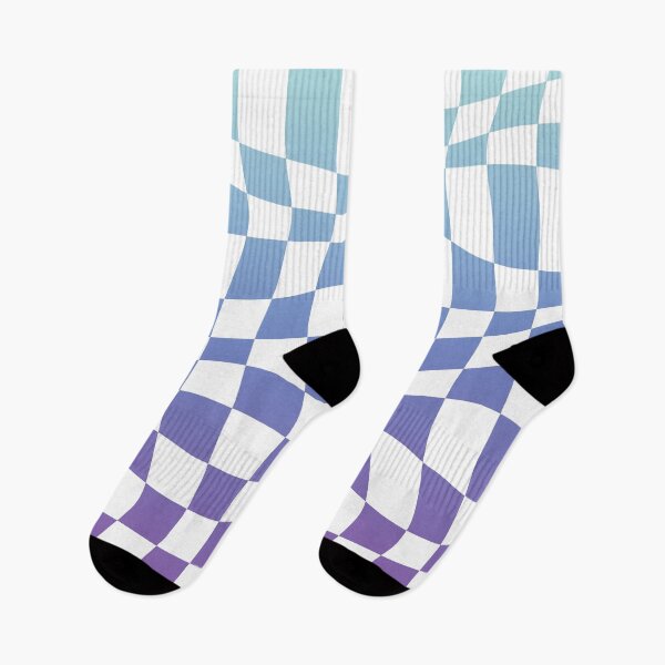 Item preview, Warped Checkered Ombre Pattern (blue/purple) designed and sold by Design Minds Boutique.