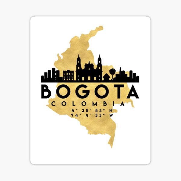 BOGOTA COLOMBIA SILHOUETTE SKYLINE MAP ART Sticker