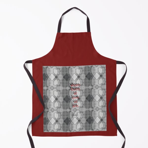 Item preview, Discreet hearts: Ghandi quote "Where there is love, there is life" graphic heart pattern black and white designed and sold by kikidu21.