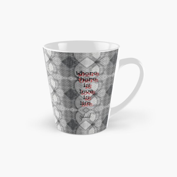 Item preview,  Discreet hearts: Ghandi quote "Where there is love, there is life" graphic heart pattern black and white designed and sold by kikidu21.