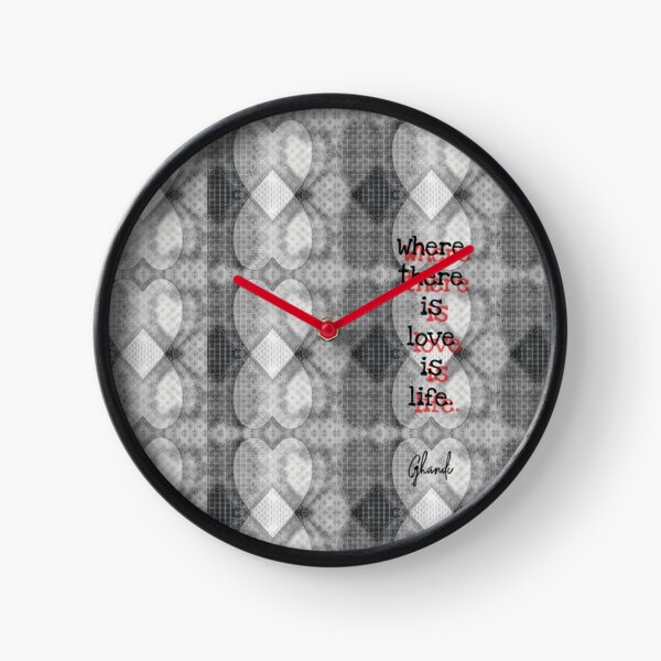 Item preview,  Discreet hearts: Ghandi quote "Where there is love, there is life" graphic heart pattern black and white designed and sold by kikidu21.
