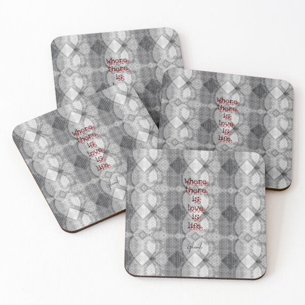 Item preview,  Discreet hearts: Ghandi quote "Where there is love, there is life" graphic heart pattern black and white designed and sold by kikidu21.