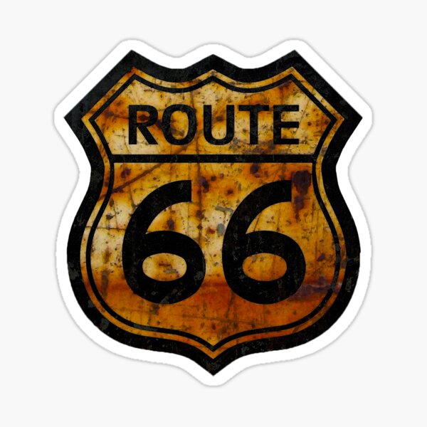 ROUTE 66 RUSTED SIGN Sticker