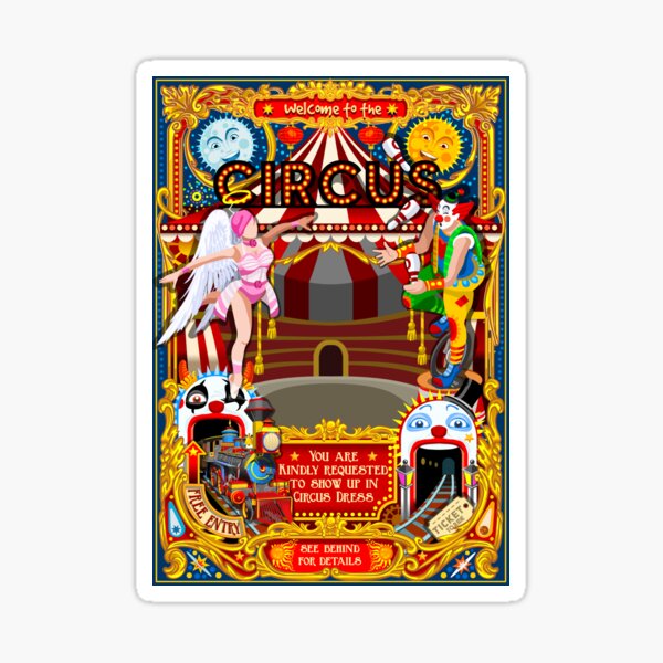 Carnival Circus Amusement Family Theme Park Illustration Sticker
