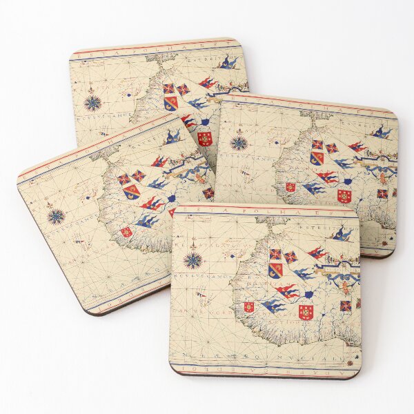 Item preview, Nautical chart of Portuguese cartographer Fernão Vaz Dourado (1571) designed and sold by allhistory.