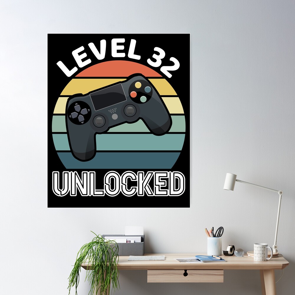 Level 32 Unlocked Video Game 32nd Birthday Gift