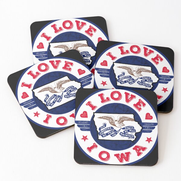 Item preview, I Love Iowa State Map and Flag designed and sold by Worldesigns by Artsiren.