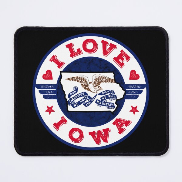 Item preview, I Love Iowa State Map and Flag designed and sold by Worldesigns by Artsiren.
