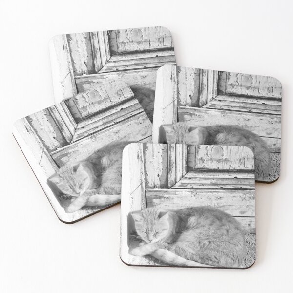 Item preview, Cute Cat in Anafiotika Athens in Black & White #1 #wall #art designed and sold by Anita's & Bella's Art.