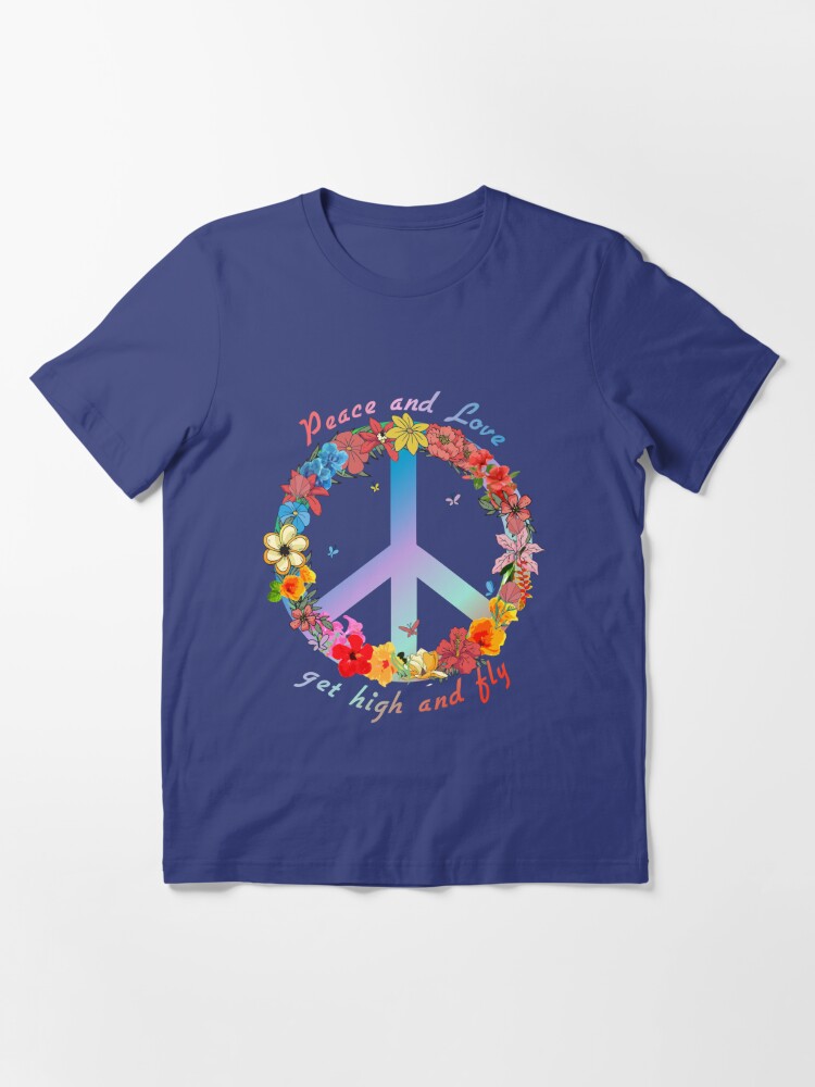  PEACE LOVE GARDEN - Rainbow, Groovy Hippie T-Shirt