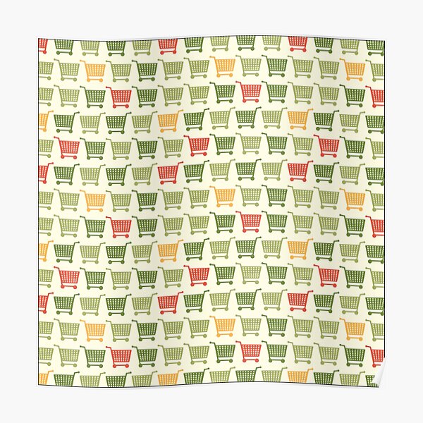 Shopping cart colored Poster