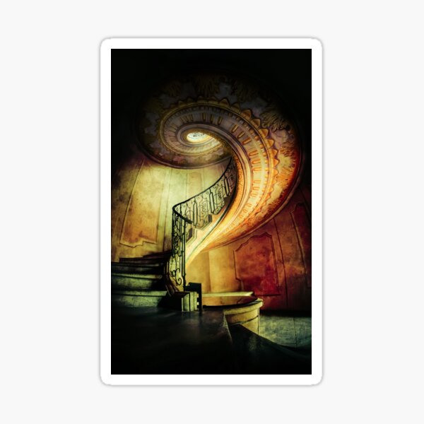 Spiral staircase with painted ornaments Sticker