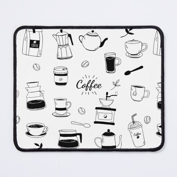Item preview, Hand Drawn Black Coffee and Cafe Pattern designed and sold by parazitgoodz.