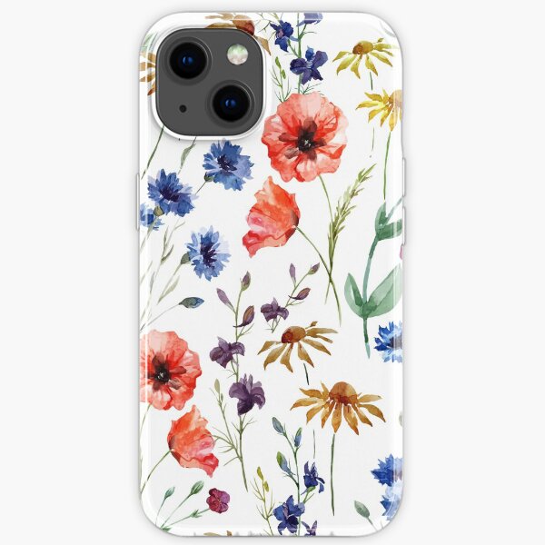 wild flower watercolor iPhone Soft Case