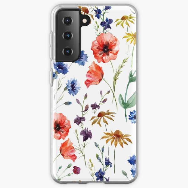 wild flower watercolor Samsung Galaxy Soft Case